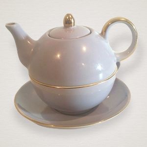 Indigo 24k Gold Accented Tea for One Set